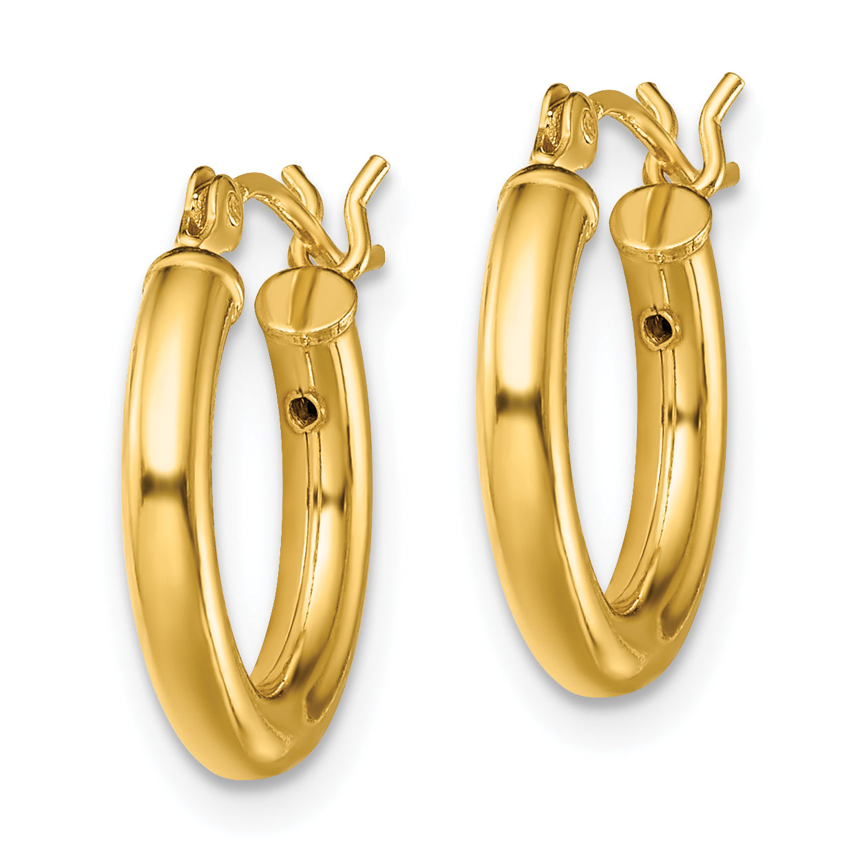 Sterling Silver Gold-Tone Polished 2.5x15mm Hoop Earrings Secondary image