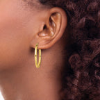 Hoop Earrings in Gold-Plated Sterling Silver, 28mm - Sophia Jewelers