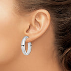 Hoop Stud Earrings in Sterling Silver, 30.5mm - Sophia Jewelers