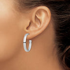 Hoop Stud Earrings in Sterling Silver, 28mm - Sophia Jewelers