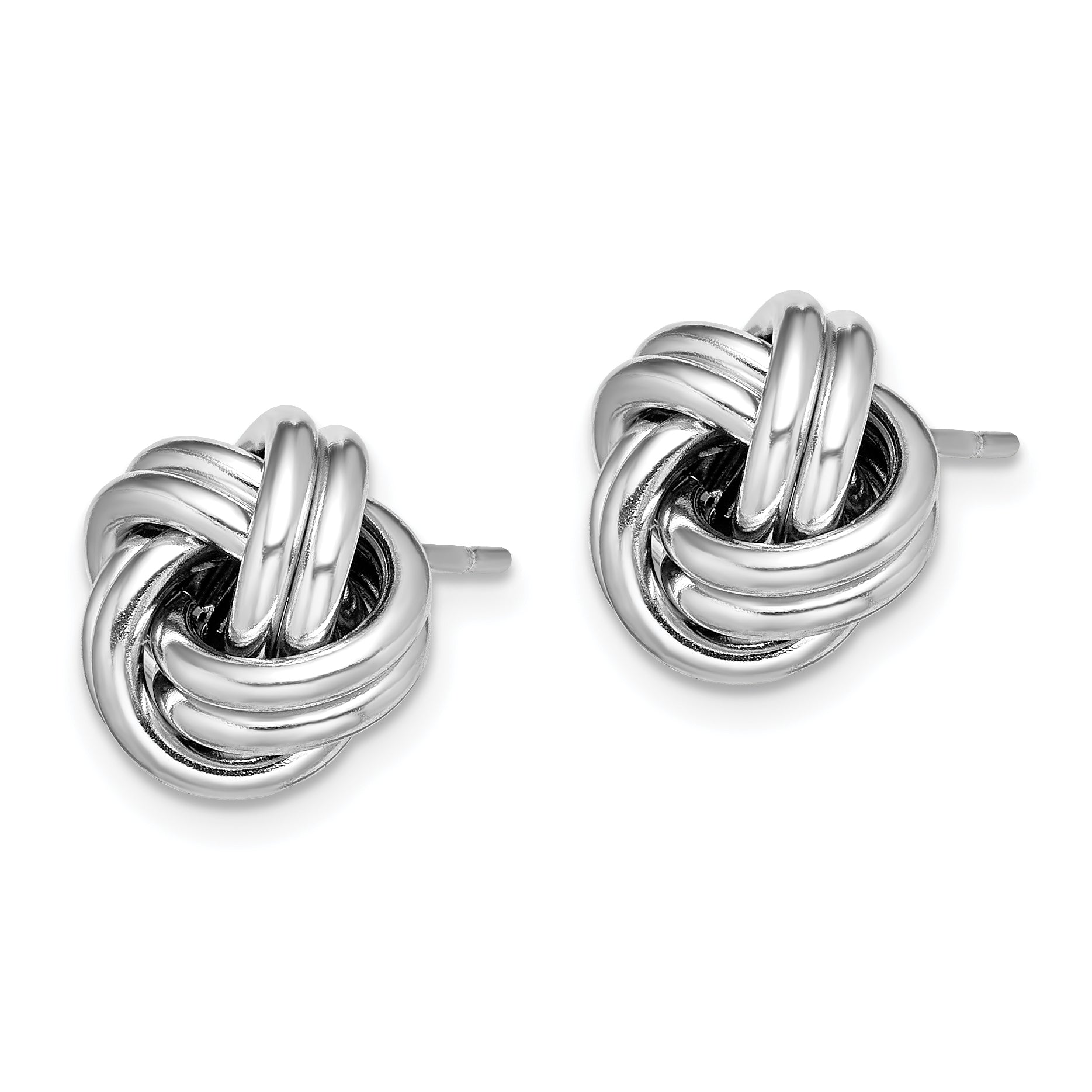 Sterling Silver Rhodium Plated Polished Love Knot Post Earrings Secondary image