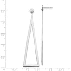 Sterling Silver Rhodium-plated Polished Triangle Post Dangle Earrings