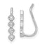 Sterling Silver Rhodium-plated Polished Four CZ Ear Climber Earrings