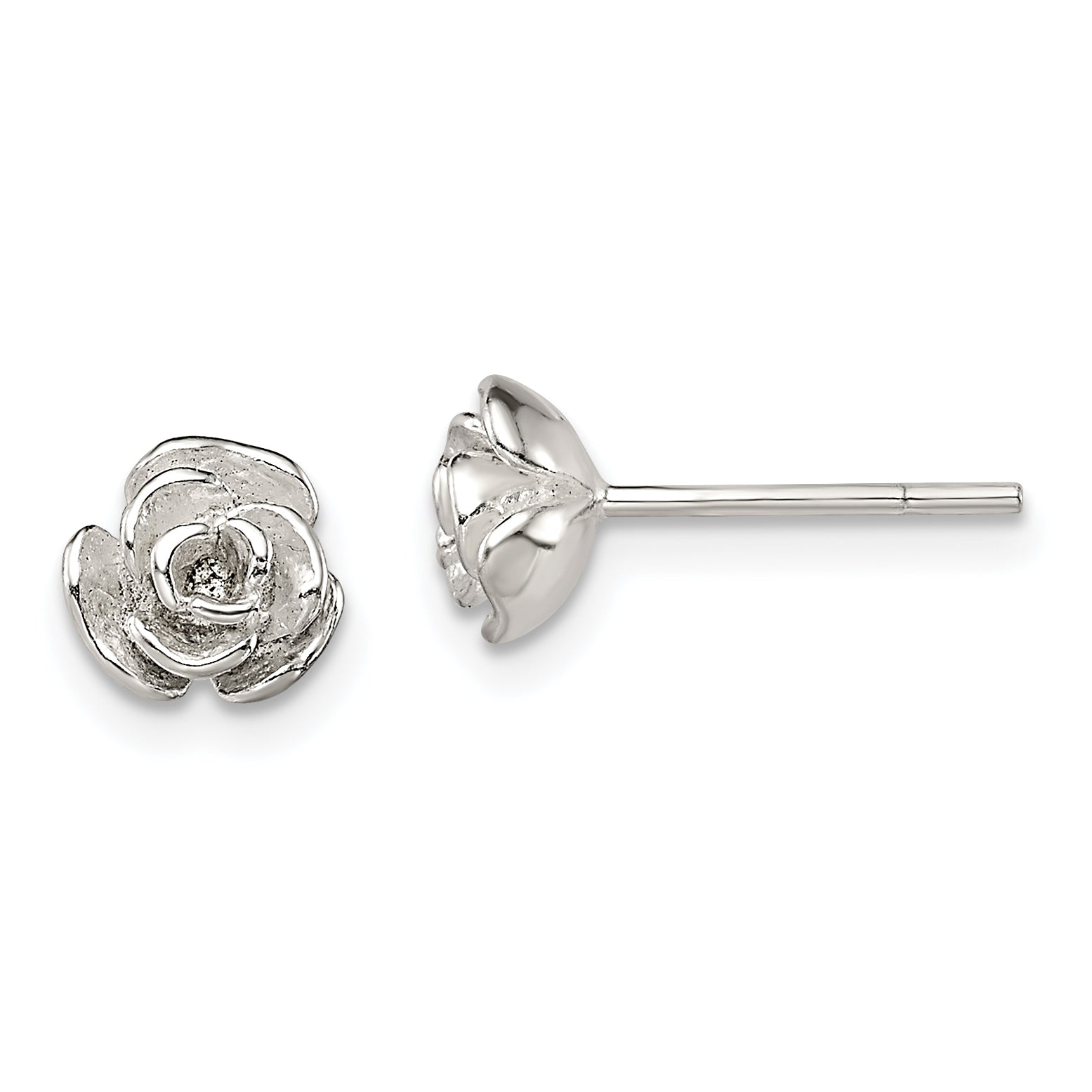 Sterling Silver Polished Rose Post Earrings Main image