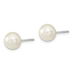 Sterling Silver Rh-pl 8-9mm Purple/Wht Imitat Shell Pearl Post 3 Earring Se