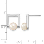 Square Freshwater Pearl Stud Earrings in Sterling Silver, 11x15mm - Sophia Jewelers