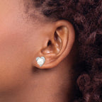 Button Freshwater Pearl Stud Earrings in Sterling Silver, 9.8x11mm - Sophia Jewelers