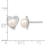 Button Freshwater Pearl Stud Earrings in Sterling Silver, 9.8x11mm - Sophia Jewelers
