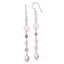 Sterling Silver Polished Pink FWC Pearl, Pink Jade, Rosaline, Cherry & Rose Quartz Dangle Earrings