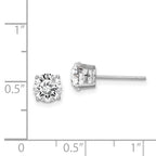 Sterling Silver Rhod-pltd Clear Crystal Birthstone Earrings