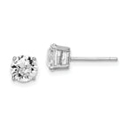 Sterling Silver Rhod-pltd Clear Crystal Birthstone Earrings