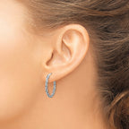 Twisted Oval Hoop Earrings in Sterling Silver, 18.5x25.5mm - Sophia Jewelers