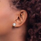 Cubic Zirconia Stud Earrings in Sterling Silver, 8.66mm - Sophia Jewelers
