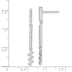 Sterling Silver Rhodium Plated CZ Dangle Earrings