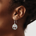 Abalone Circle Tree Dangle Earrings in Sterling Silver - Sophia Jewelers