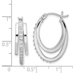 Diamond Fascination Diamond Mystique Sterling Silver Platinum-plated Diamond Multi Hoop Earrings