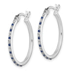 Diamond Fascination Diamond Mystique Sterling Silver 18K Gold-plated Diamond and Sapphire Hoop Earrings