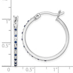 Diamond Fascination Diamond Mystique Sterling Silver 18K Gold-plated Diamond and Sapphire Hoop Earrings