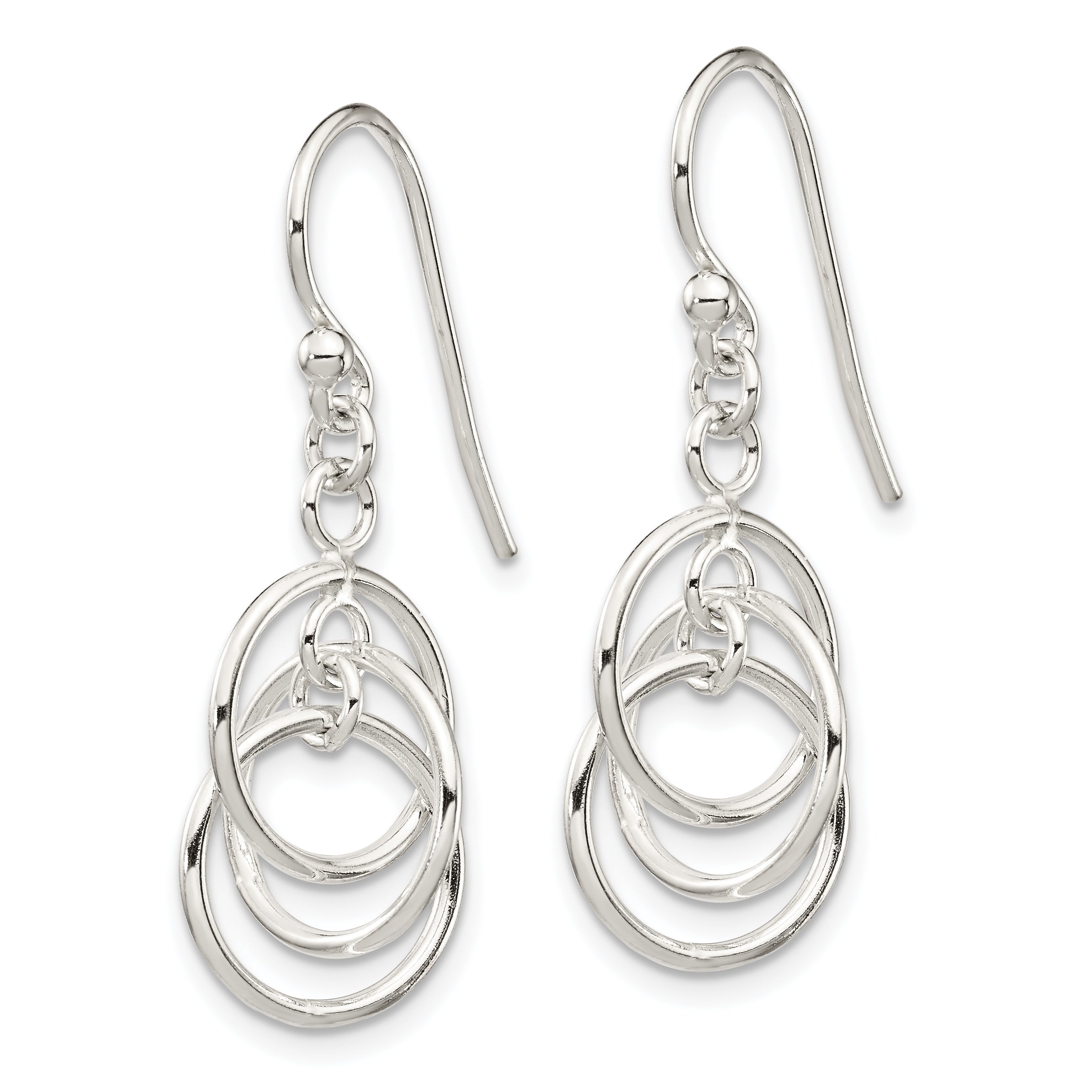 Sterling Silver Polished Dangle Earrings Secondary image
