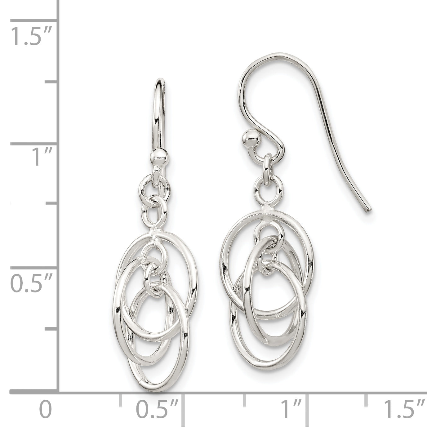 Sterling Silver Polished Dangle Earrings
