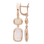 Lab-Created Cat's Eye Dangle Earrings in Rose-Tone Sterling Silver - Sophia Jewelers