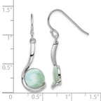 Sterling Silver Rhodium-plated Larimar Swirl Dangle Earrings