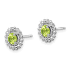 Sterling Silver Rhod-plat Peridot Earrings