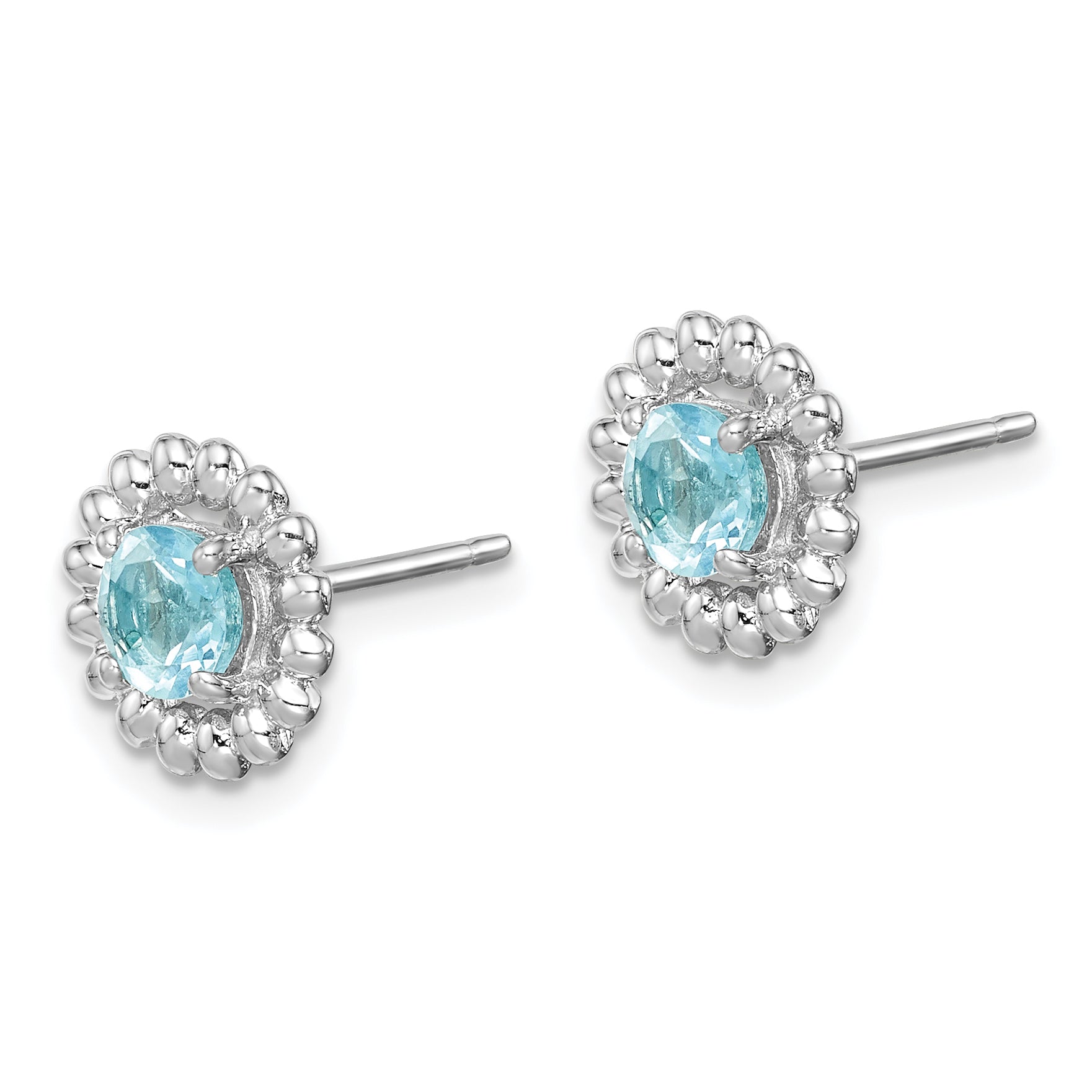 Sterling Silver Rhod-plat LB Topaz Earrings Secondary image