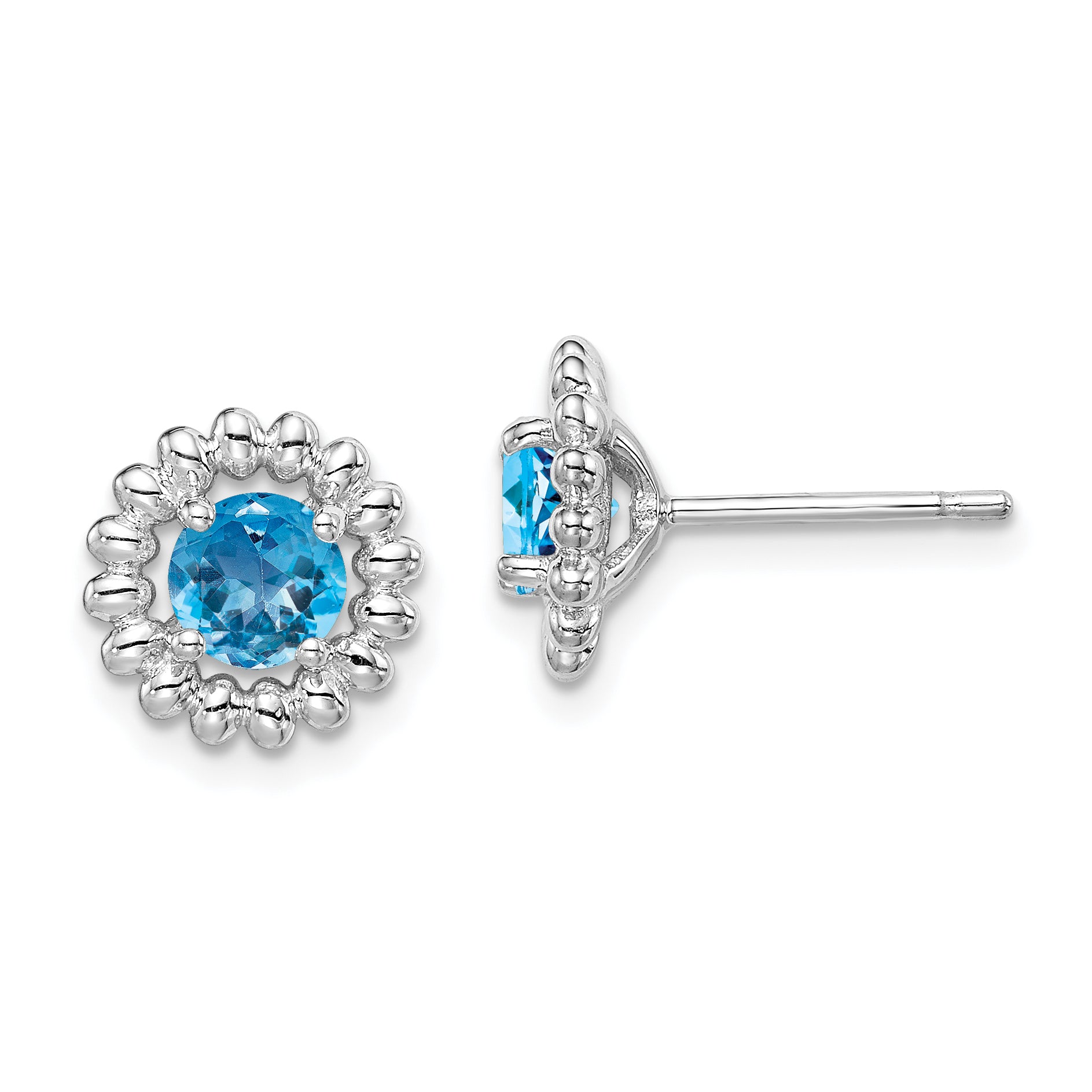 Sterling Silver Rhod-plat LB Topaz Earrings Main image