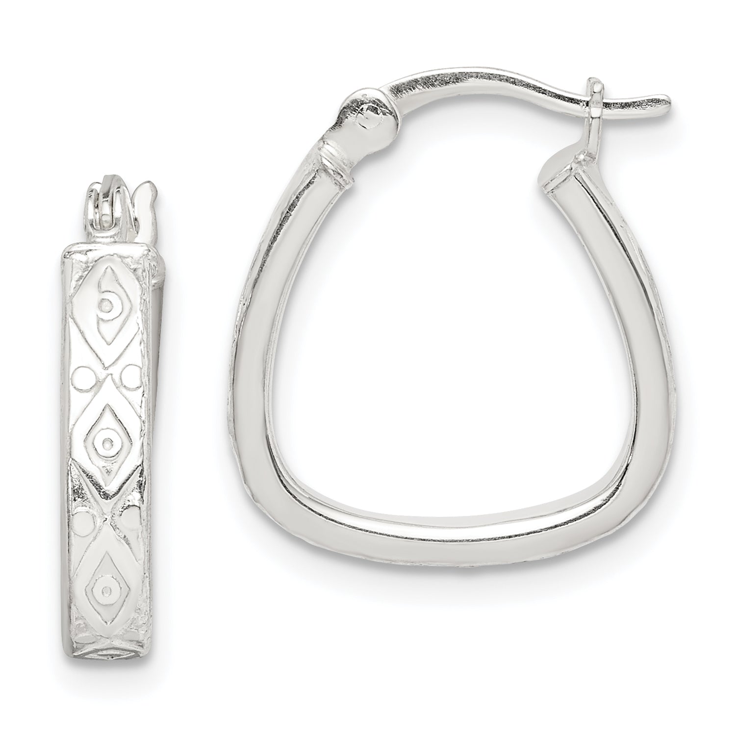 Sterling Silver Patterned 3mm Hoop Earrings