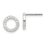 Sterling Silver Polished CZ Circle Post Earrings
