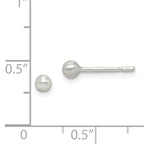 Sterling Silver Brushed 3mm Ball Post Earrings