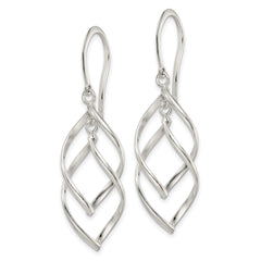 Sterling Silver Polished Fancy Twisted Dangle Earrings