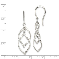 Sterling Silver Polished Fancy Twisted Dangle Earrings