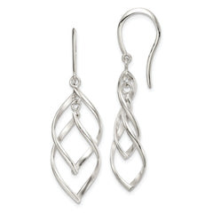 Sterling Silver Polished Fancy Twisted Dangle Earrings