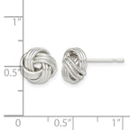Love Knot Stud Earrings in Sterling Silver, 10x9.8mm - Sophia Jewelers