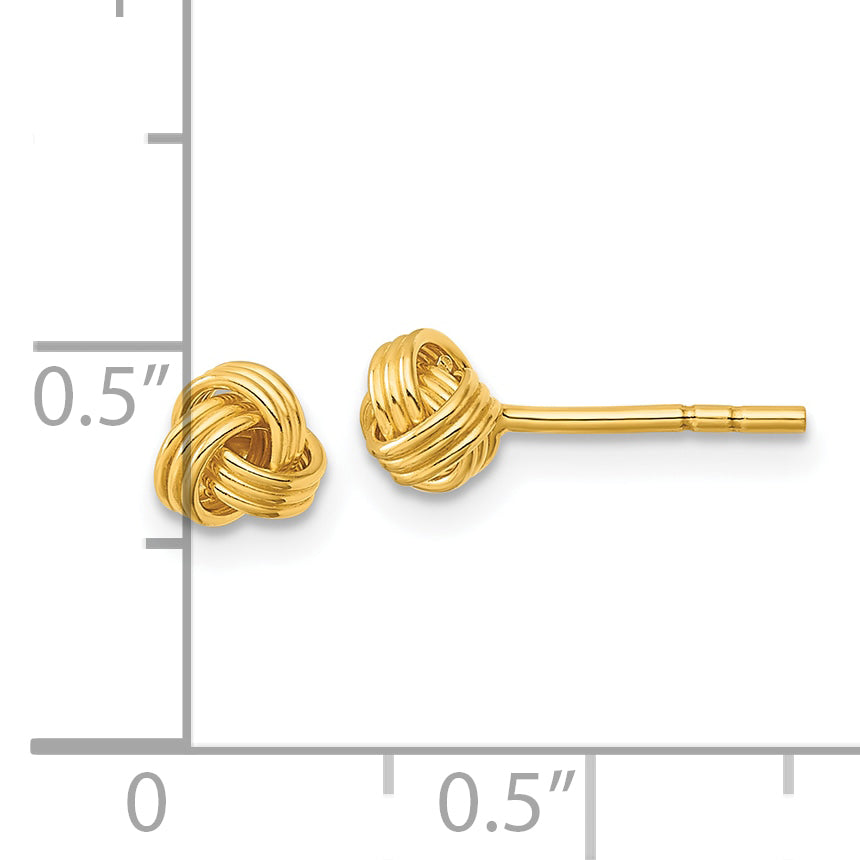 Sterling Silver Gold-tone Polished Love Knot Post Earrings