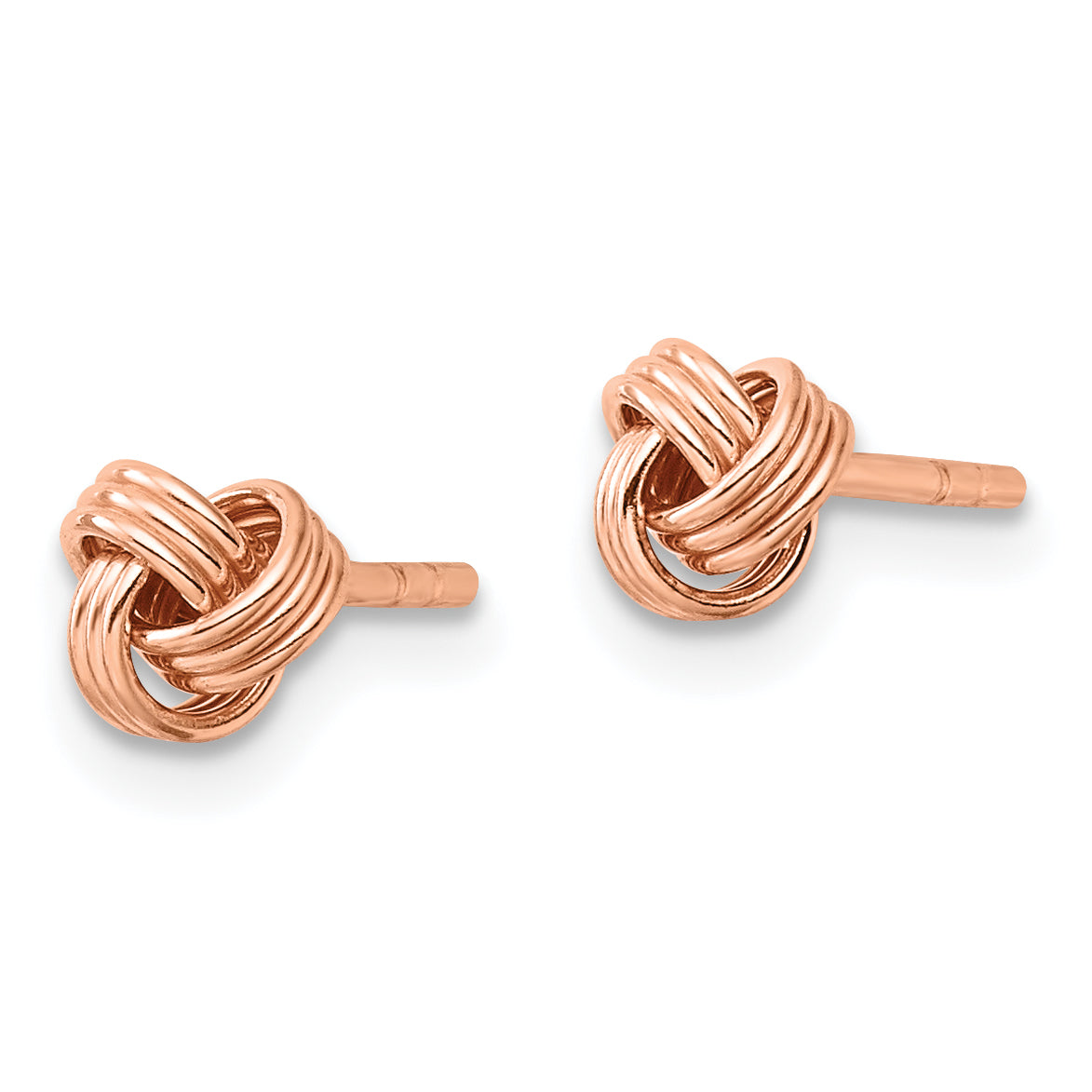 Sterling Silver Rose-tone Polished Love Knot Post Earrings Secondary image