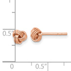 Sterling Silver Rose-tone Polished Love Knot Post Earrings