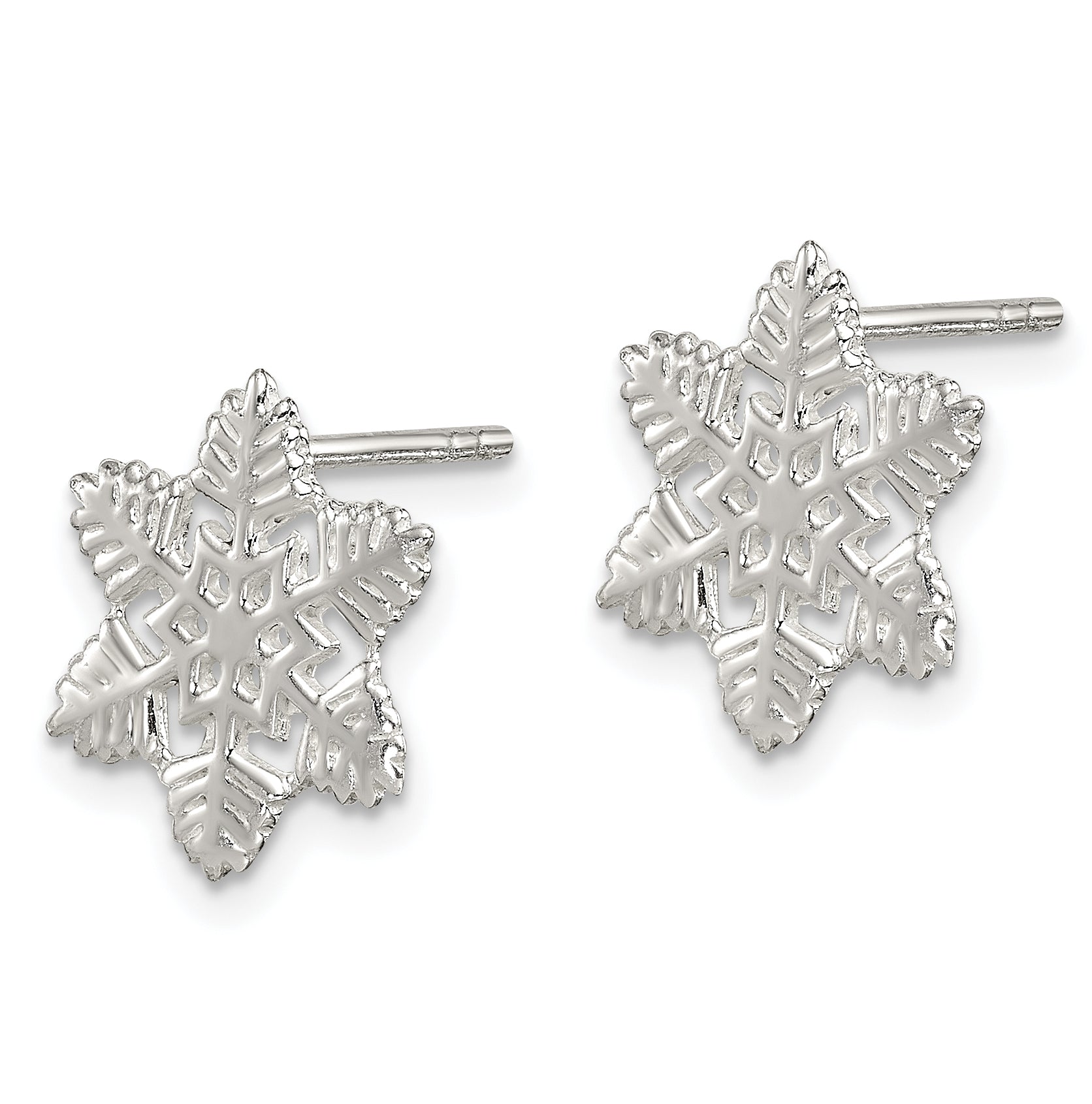 Sterling Silver Snowflake Post Earrings