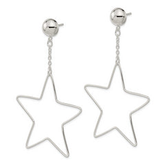 Sterling Silver Star Dangle Post Earrings