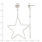 Star Stud Dangle Earrings in Sterling Silver, 46mm - Sophia Jewelers