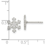 Sterling Silver CZ Snowflake Post Earrings