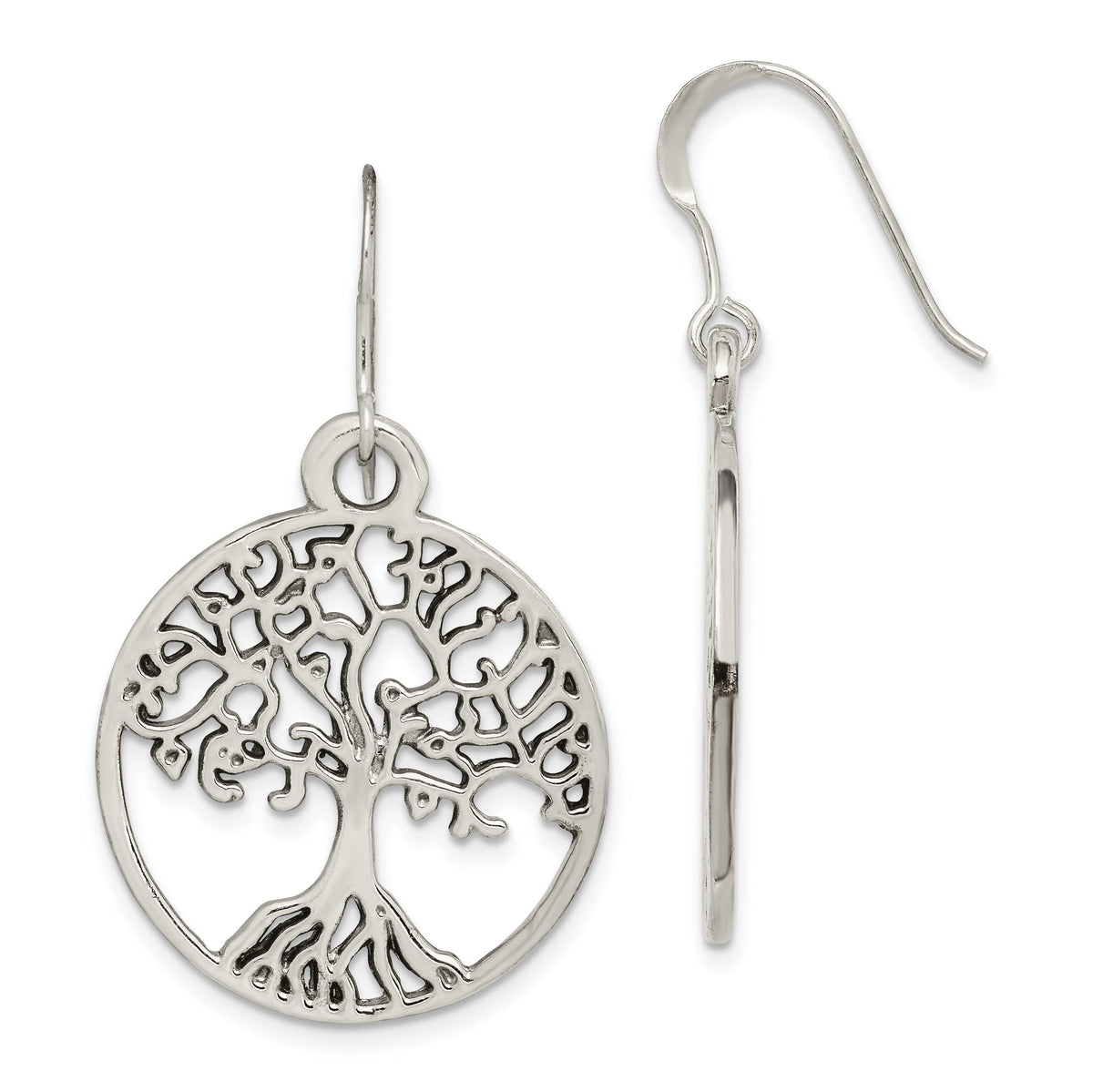 Tree of Life Dangle Earrings in Sterling Silver - Sophia Jewelers Main image