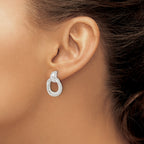 Sterling Silver Twisted Post Dangle Earrings