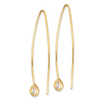 Sterling Silver Gold-tone CZ Threader Earrings