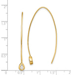 Sterling Silver Gold-tone CZ Threader Earrings