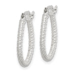 Sterling Silver Twisted 2.5mm Teardrop Hoop Earrings