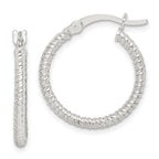 Sterling Silver Twisted 2x20mm Round Hoop Earrings