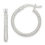 Sterling Silver Twisted 2x20mm Round Hoop Earrings